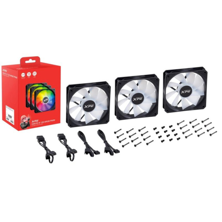 XPG VENTO R 120 ARGB PWM BOITIER PC VENTILATEUR 12 CM NOIR 1 PIECE(S) 