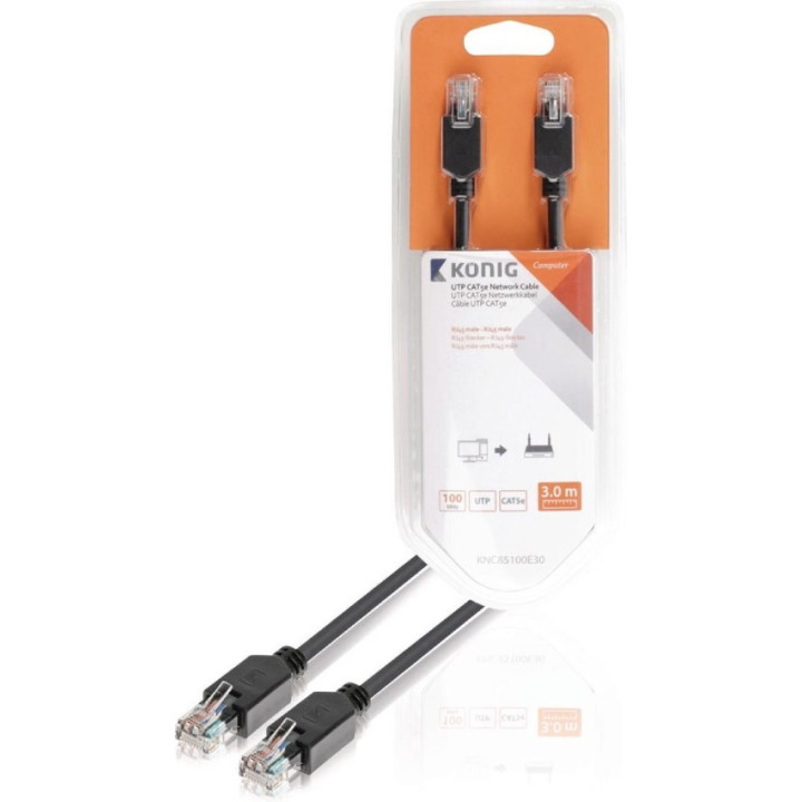 GENERIQUE CAT5E RESEAU RJ45 MALE - MALE 3.00 M GRIS 