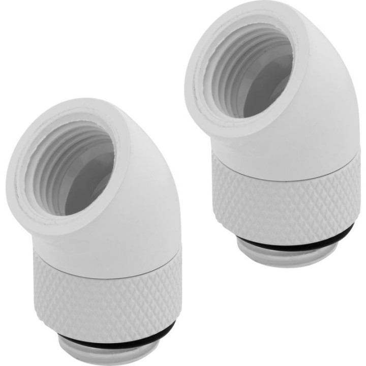 CORSAIR HYDRO X SERIES XF EMBOUT 45 ROTATIF - BLANC (X 2) 