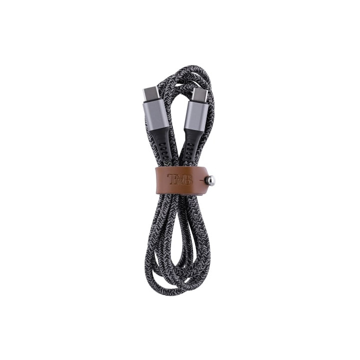 T'nB CABLE USB-C VERS USB-C - 1.5M NYLON RPET - NOIR