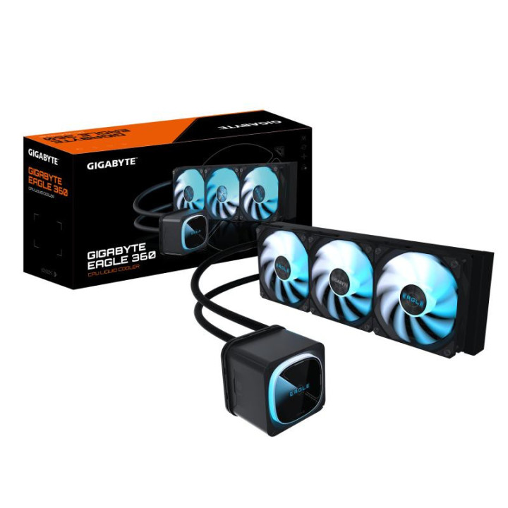 GIGABYTE EAGLE 360 SYSTEME DE REFROIDISSEMENT LIQUIDE POUR CPU - 3X120MM VENTILATEURS ARGB. ECRAN LCD COULEUR. DAISY-CHAIN. COMP