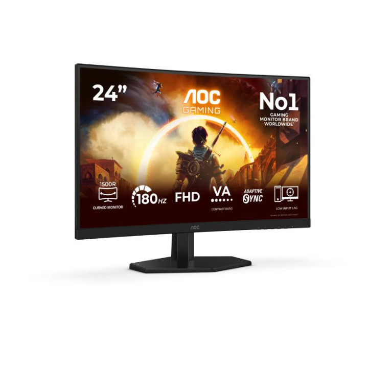 AOC G4 23.6 VA FHD 180HZ ECRAN PLAT DE PC 59.9 CM (23.6) 1920 X 1080 PIXELS FULL HD LCD NOIR. ROUGE 