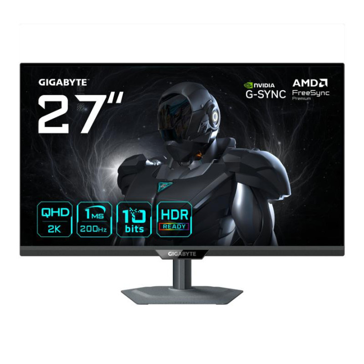 GIGABYTE G27Q2 MONITEUR DE JEU 27? 2K QHD - 2560 X 1440. 200HZ. 1MS. 350 CD/M2. COMPATIBLE G-SYNC. FREESYNC PREMIUM. HDR10. HDMI