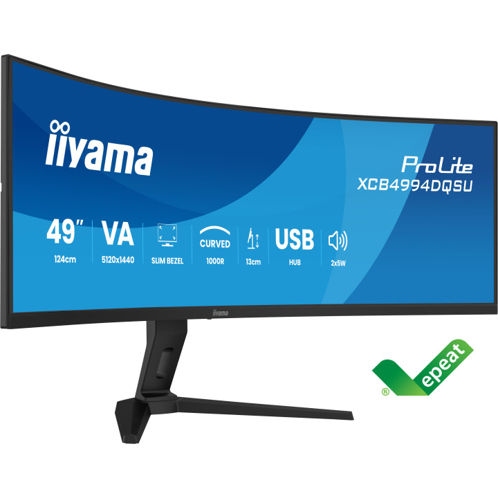 Iiyama 49 CURVE DQHD/120HZ/VA/USB-C/HUB/HP/ADAPT SYNC