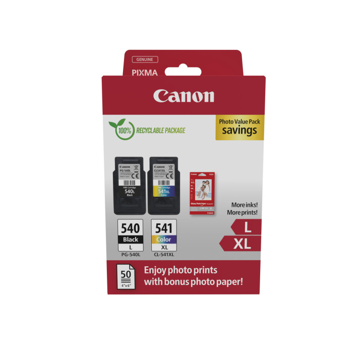 CANON PACK CARTOUCHES NOIRE + COULEUR - PG540L/CL541XL P 