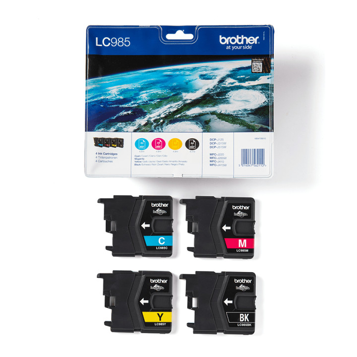 Brother LC-985VALBP cartouche d'encre Original Noir, Cyan, Magenta, Jaune 4 pièce(s)