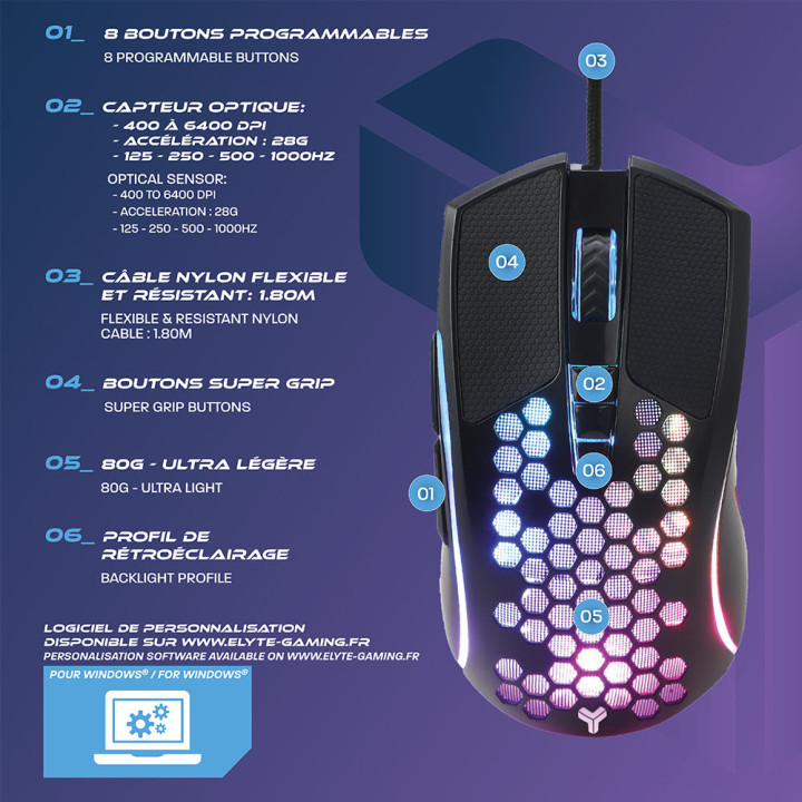 ELYTE MY-300 NOIRE RGB 
