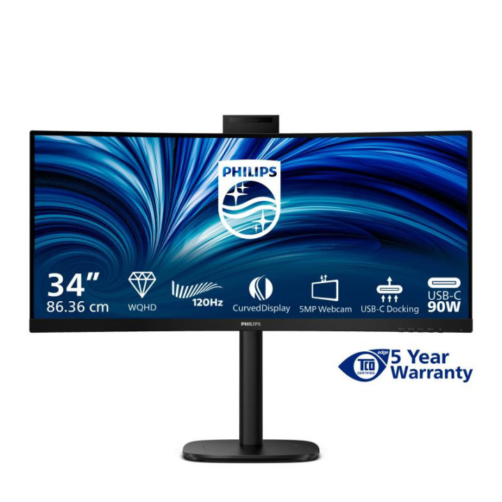 PHILIPS 3000 SERIES 34B2U3600CH/00 ECRAN PLAT DE PC 86.4 CM (34) 3440 X 1440 PIXELS WIDE QUAD HD LCD NOIR 