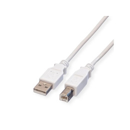 VALUE CABLE USB-A 2.0 VERS USB-B MALE/MALE- 1.8M - BLANC
