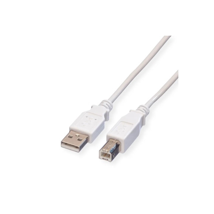 VALUE CABLE USB-A 2.0 VERS USB-B MALE/MALE- 1.8M - BLANC