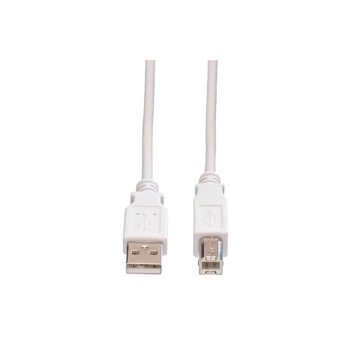 VALUE CABLE USB-A 2.0 VERS USB-B MALE/MALE- 1.8M - BLANC