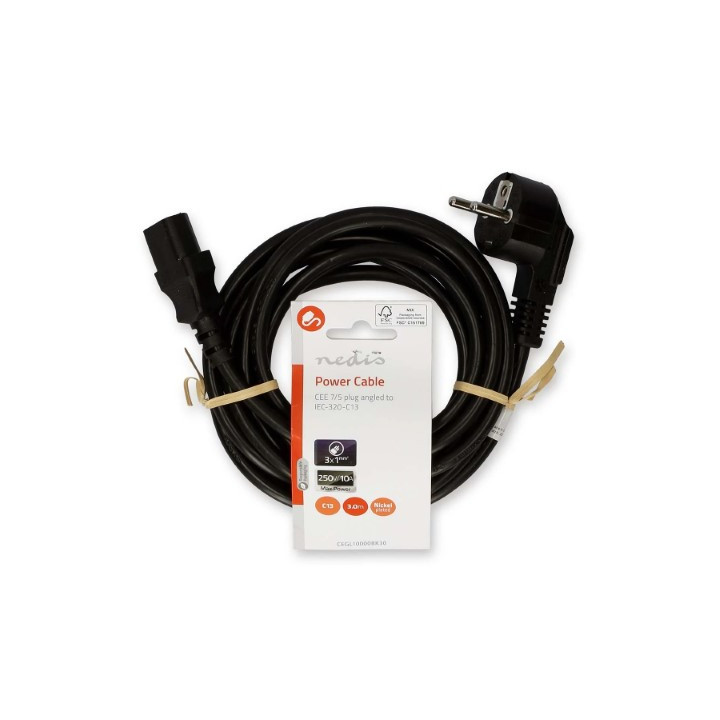 Nedis CABLE PRISE DE TERRE MALE/IEC-320-C13 - 3M - NOIR