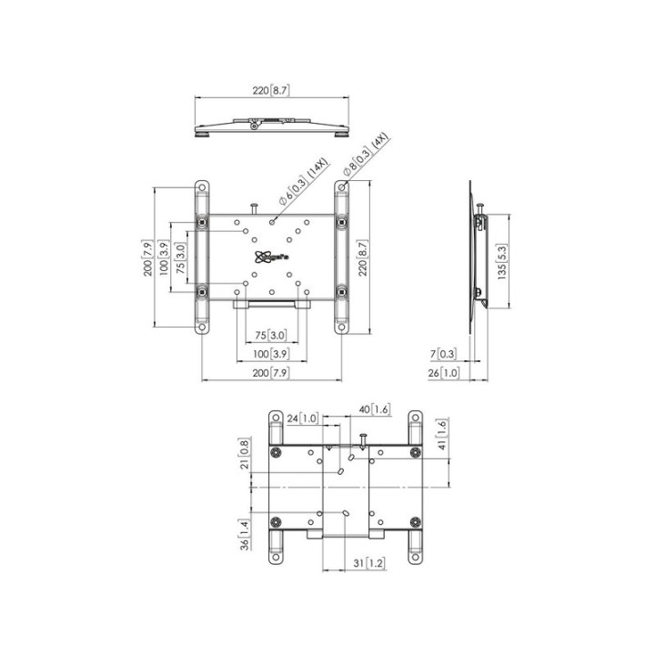 VOGELS PFW 4200 SUPPORT MURAL FIXE POUR ECRAN VESA 200X200 