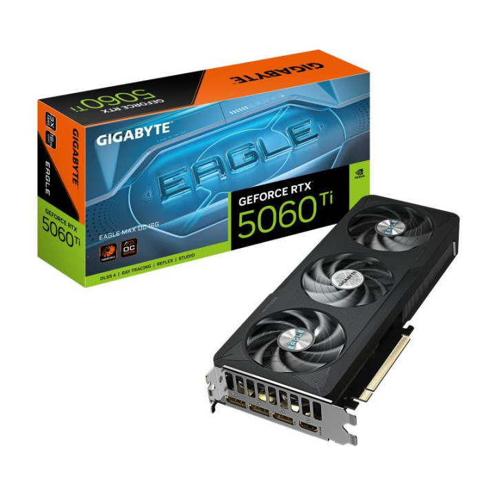 GIGABYTE GEFORCE RTX 5060 TI EAGLE MAX OC 16G CARTE GRAPHIQUE - 16GB GDDR7. 128BIT. PCI-E 5.0. 2617MHZ FREQUENCE DU C?UR. 3 X DP