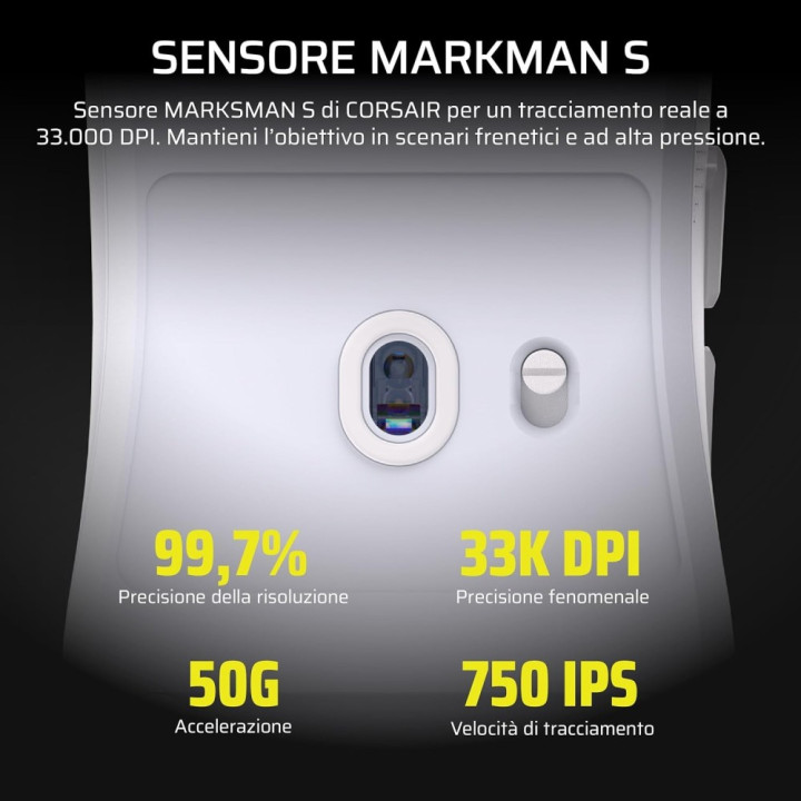 Corsair SABRE V2 PRO MG - SANS FIL/BLANC